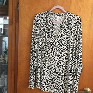Animal print blouse, 2X
